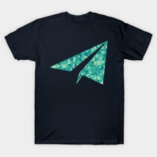 Geometric Minimal LowPoly Art Airplane T-Shirt